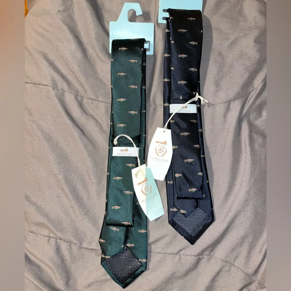 2 Boys Classic Navy and Green Ties